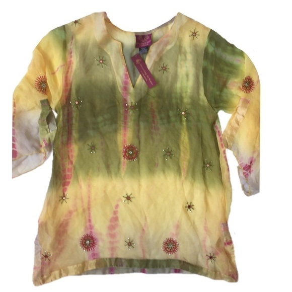 Denning & Kane London Silk Sheer Tunic Coverup NWT - Picture 1 of 7